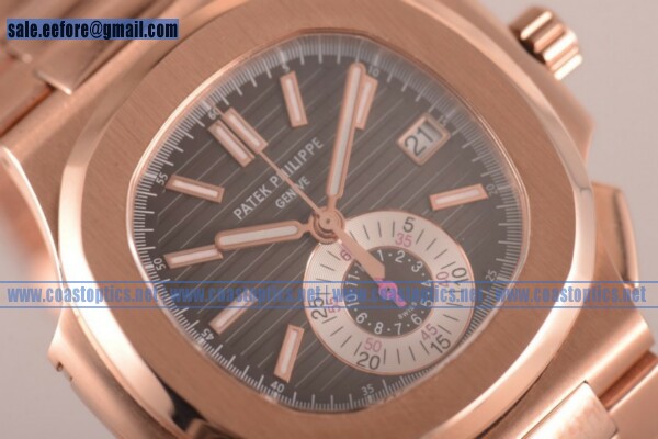 Perfect Replica Patek Philippe Nautilus Chrono Watch Rose Gold 5980 (BP)